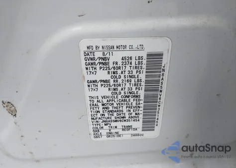 2012 Nissan Rogue Sv from USA, damaged, VIN JN8AS5MV6CW351454